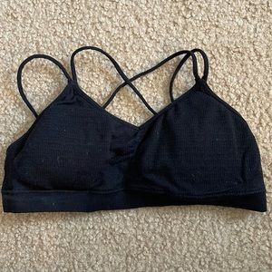 Black strappy bandeau top